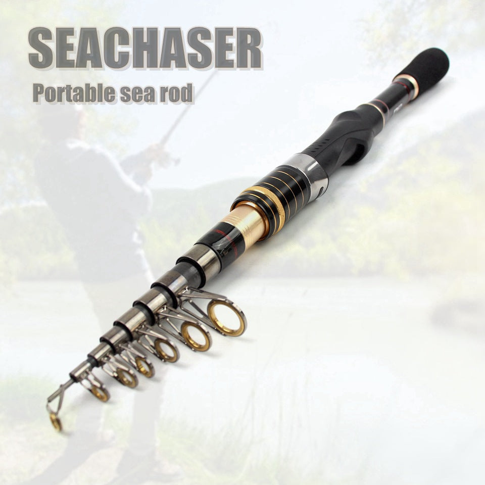 Ultra-short Ultra-hard Small Sea Rod Straight Handle Retractable Fishing Rod Boat Fishing Rock Fishing Long Casting Rod Can Be Put In Pocket