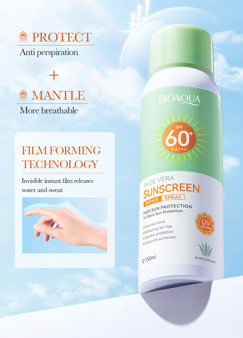 foreign trade BIOAOUA Aloe Vera Sunscreen Sunscreen Isolation Refreshing Three-in-One Sunscreen Spray Wholesale