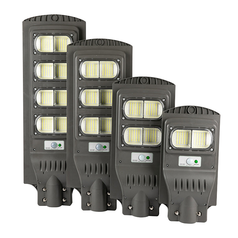 Integrated solar street light with human body induction for outdoor garden, automatic lighting, IP65 waterproof.