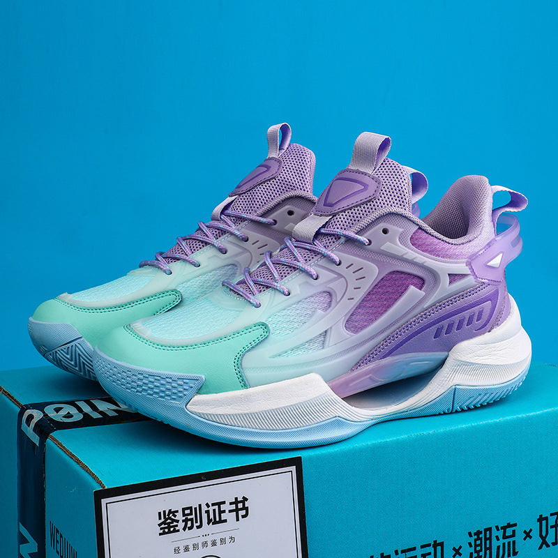 Four Seasons New Luminous Mesh Breathable Men's Shoes Casual Trendy Basketball Shoes High Elastic Cushioning Wear-Resistant Non-Slip Sports Shoes