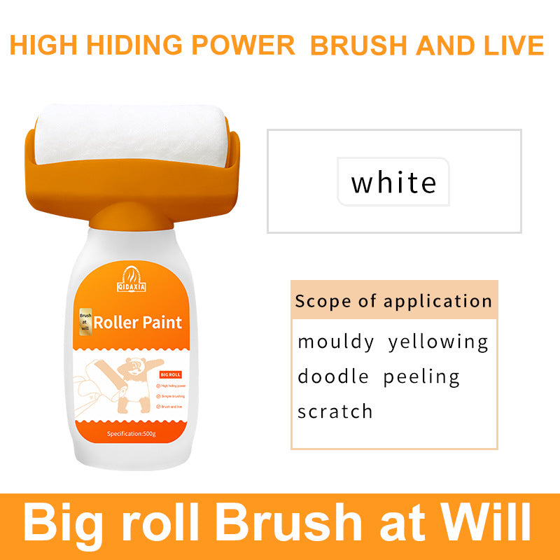 Orange Wall Large Roller Brush Repair Paint Water-Based Odorless Latex Paint Graffiti Cover Wall Roller Paint