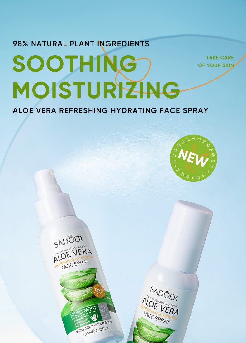 Full English Aloe Vera Skincare Set SADOER Cleansing, hydrating, moisturizing, and nourishing  foreign trade manufacturer wholesale