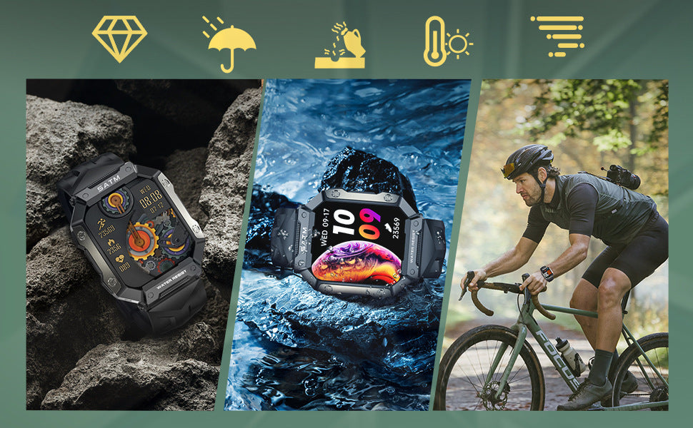 PG333Smart Watch2.01inch Bluetooth Call, Heart Rate Monitor, Pedometer, Sleep Tracker, Message Reminder, Waterproof, Shockproof, Dustproof Sports