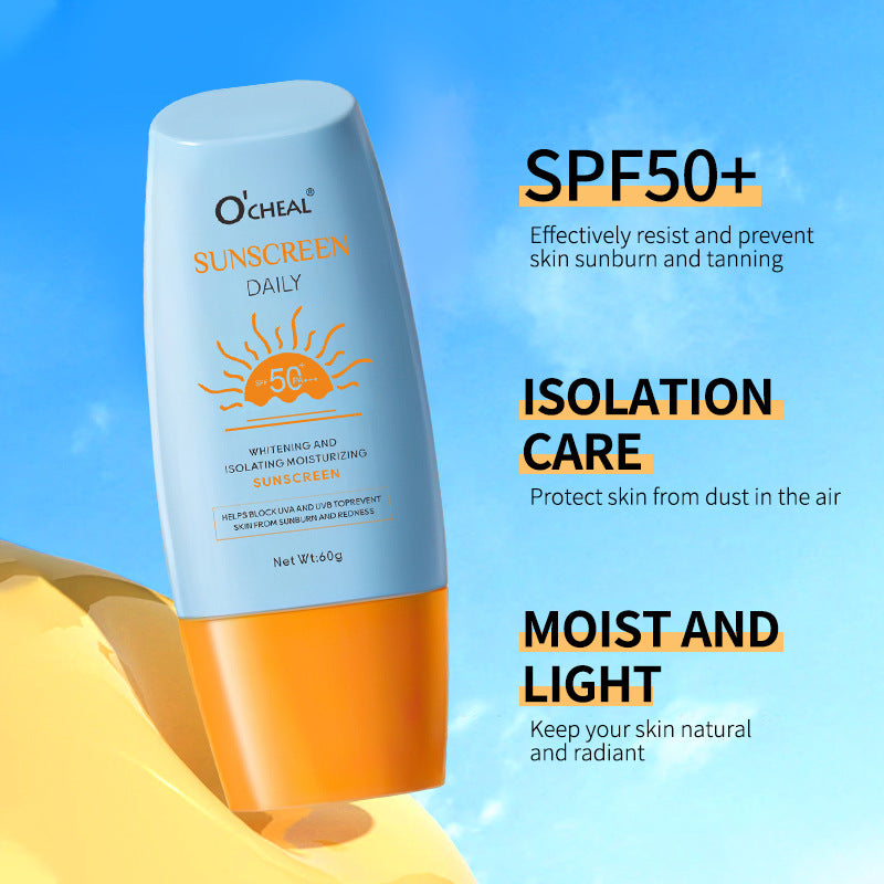 Whitening Sunscreen Cream Hot Sale on Thai E-commerce SPF50+No Makeup Moisturizing Cream60g Daily Beauty Makeup