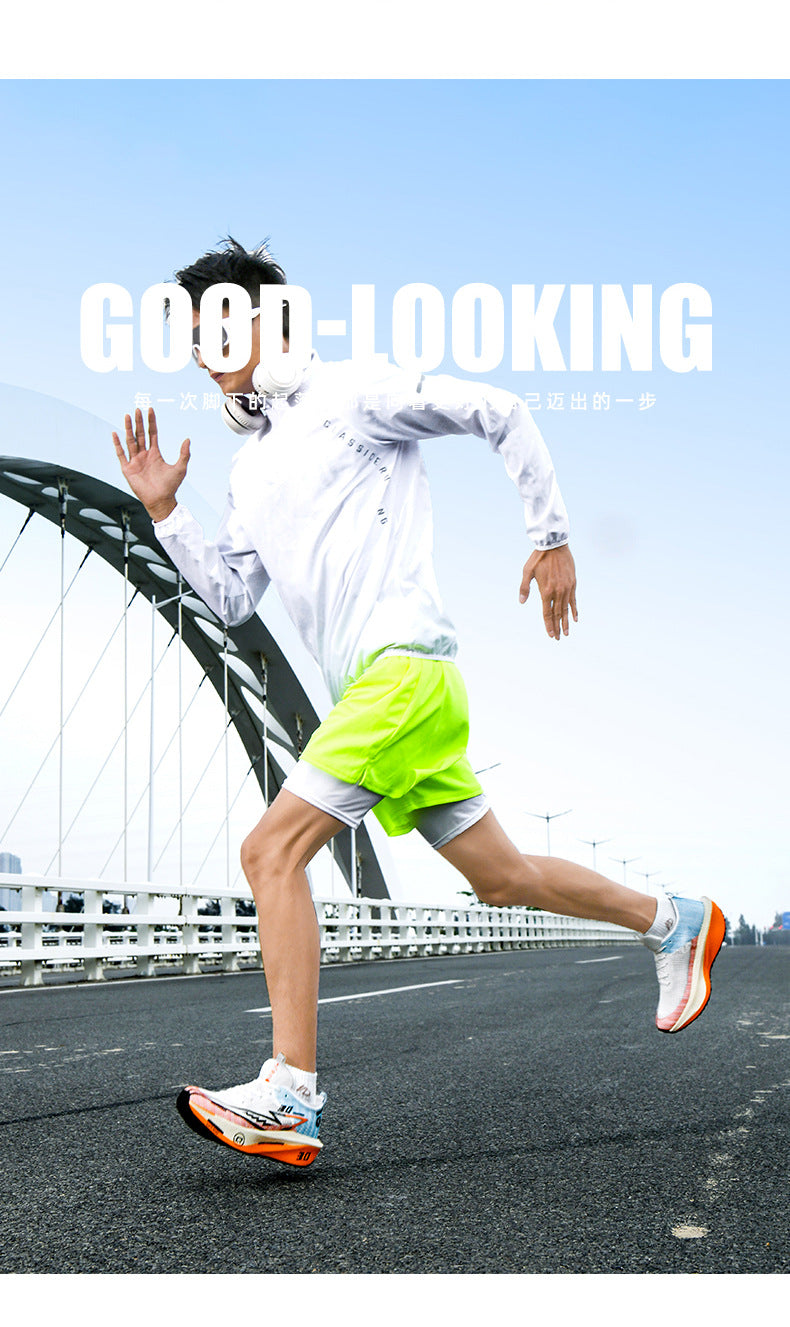 2025New Fashionable Casual Breathable Comfortable Running Shoes with Real Carbon Plate High Elasticity Shock Absorption for Student Training Sports Shoes