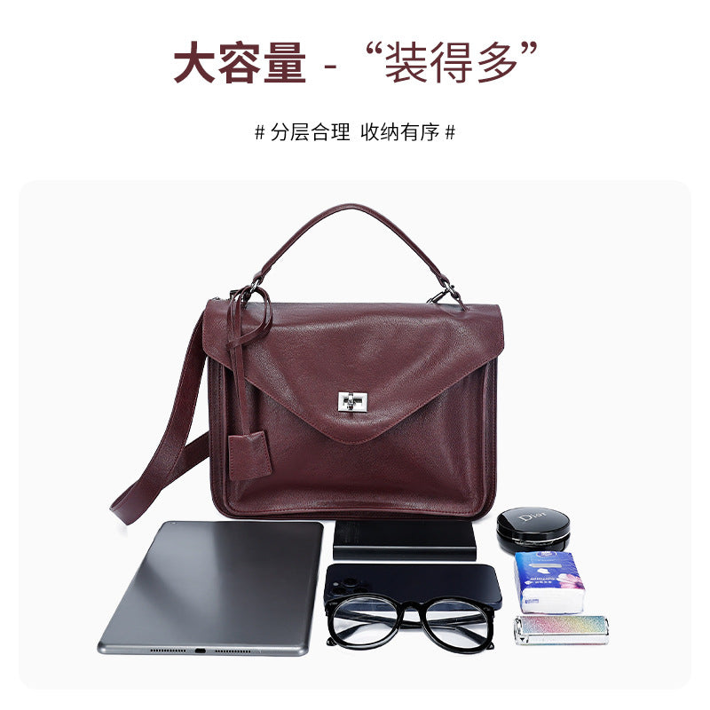 Vintage Tote Bag New Luxury Large Capacity Messenger Bag for Women Fashionable Elegant Single Shoulder Crossbody Bag Handheld Laptop Bag