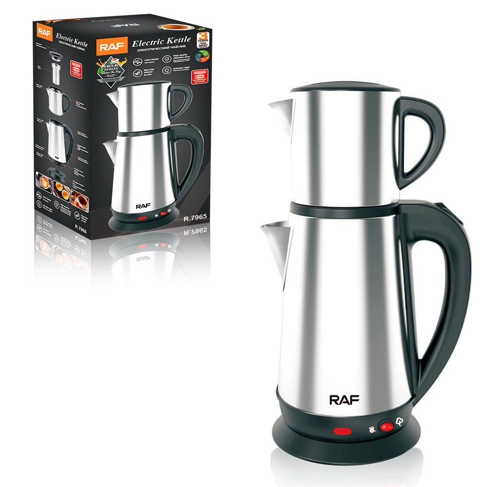 RAF European Standard Stainless Steel 0.8+1.8L Multifunctional Electric Kettle Automatic Large Capacity Multifunctional Kettle