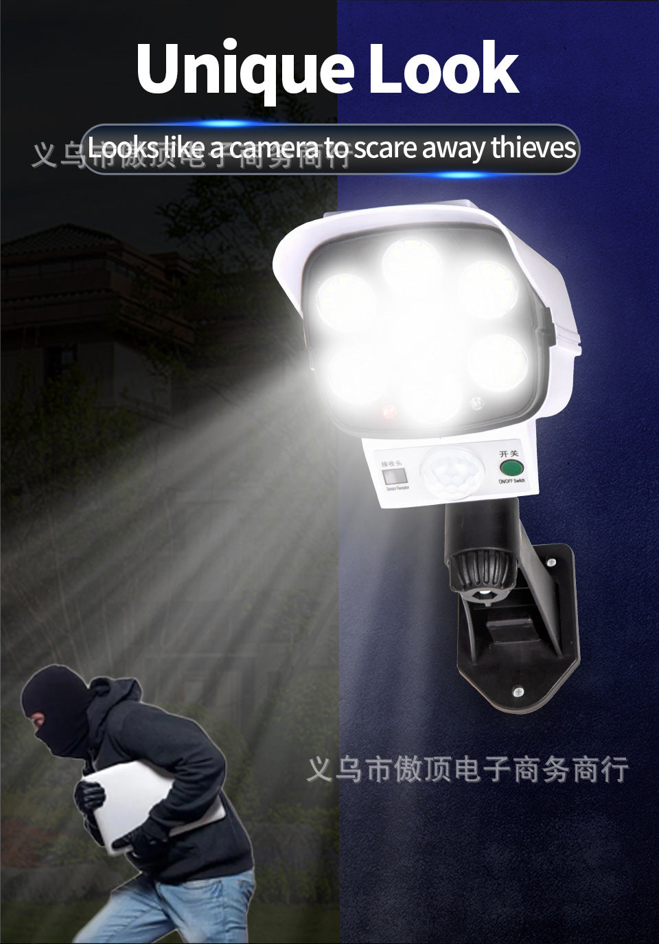 Solar Simulation Surveillance Light Outdoor Lighting LED Human Body Sensor Anti-Theft Light Garden Light Street Light