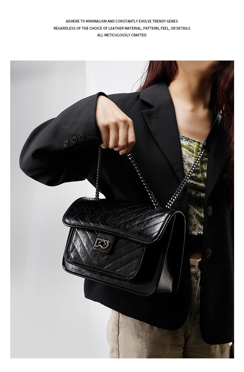 Chanel Style Quilted Chain Small Square Bag New Women's Single Shoulder Crossbody Bag Light Luxury Crossbody Bag Trendy Bohemian Bag
