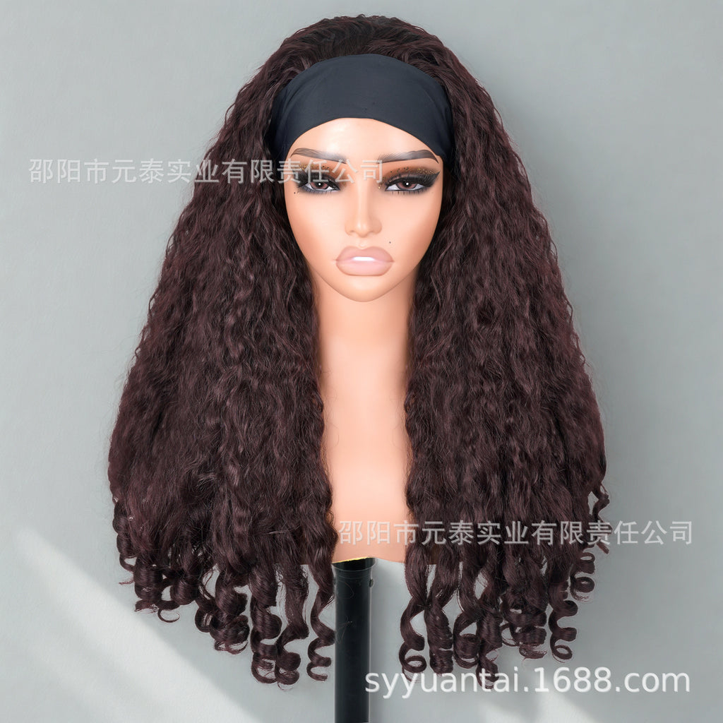 Africa Afro YAKI curly Ribbon Hair Band Curly Hair Chemical Fiber Wig headband wigs