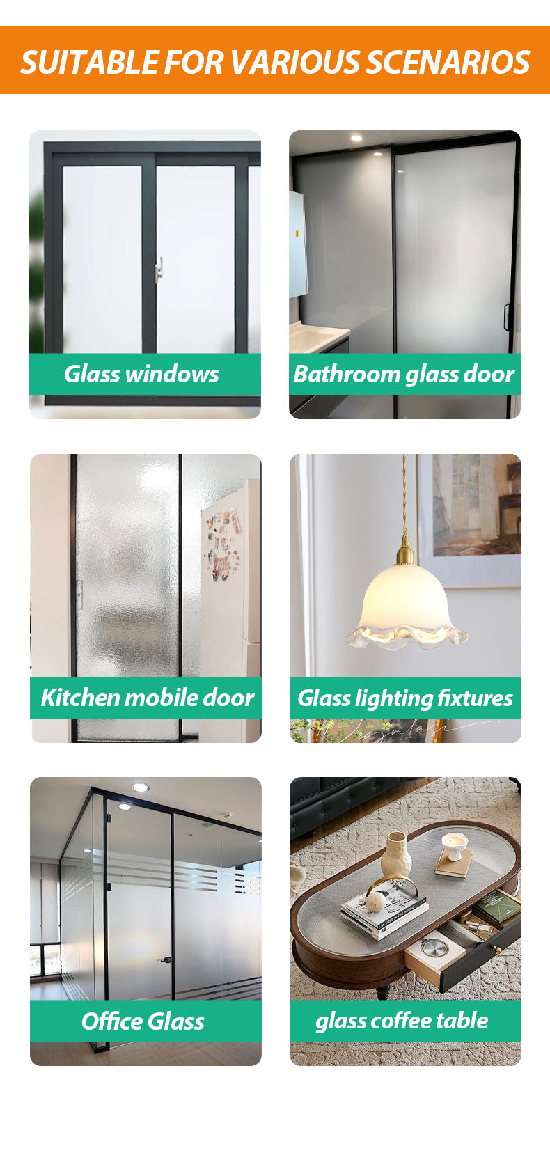baolisi Glass Privacy Frosted Paint Translucent Non-See-Through Bathroom Office Privacy Blocking Matte Texture