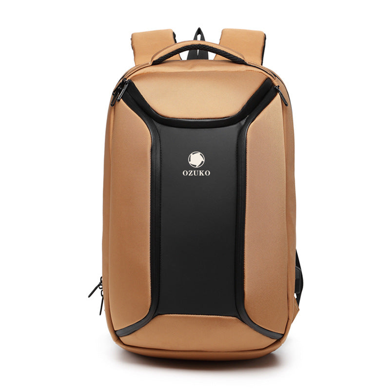 ozuko New Men's Business Backpack School Bag Student Multifunctional Computer usb Waterproof Korean Style Backpack
