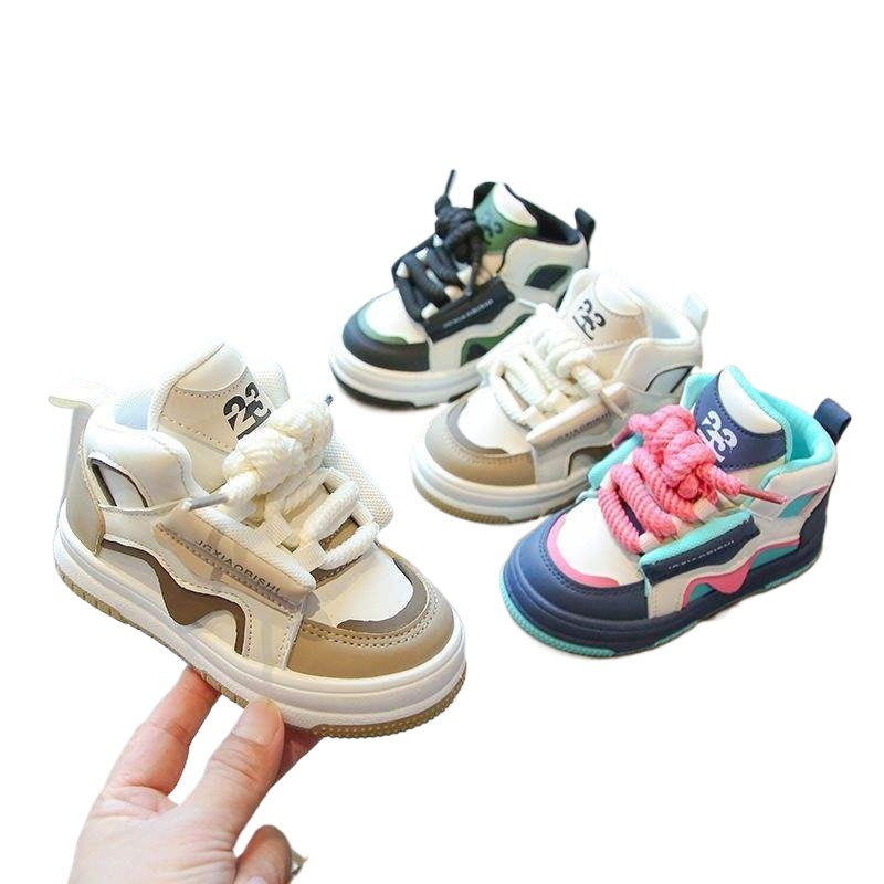 2025Spring Style Dad Shoes Children's Sports Shoes Boys' Casual Sneakers High-top Girls' Loafers Dopamine Kids' Shoes