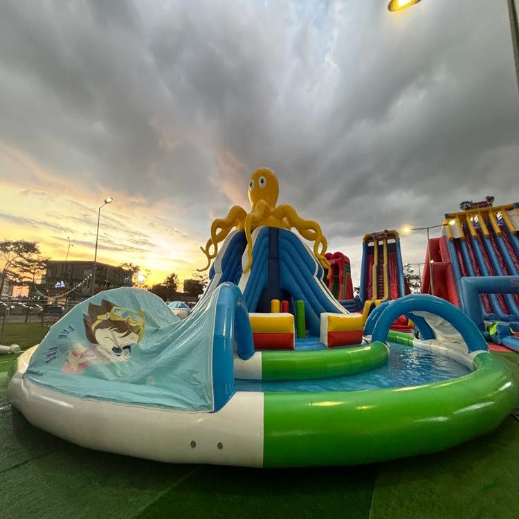 Inflatable Water Park Slide Equipment Manufacturer Elephant Panda Combination Large Frame Swimming Pool Children's Amusement