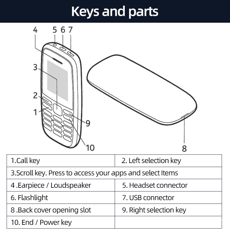 Elderly Phone105High Volume Long Standby Button Function Phone Wholesale