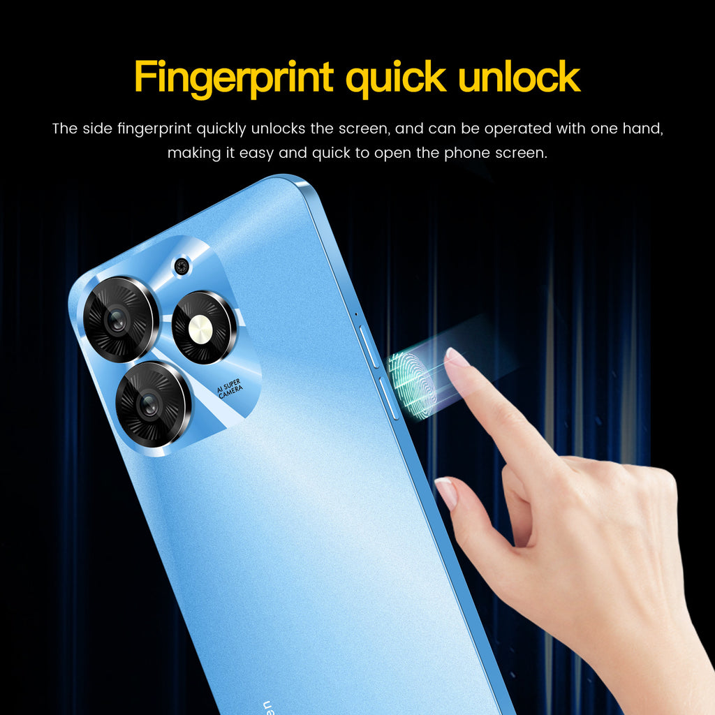 Mobile Phone Spark10 Pro Android4G Mobile Phone16+1T Side fingerprint scanner AI Smartphone(Popular)