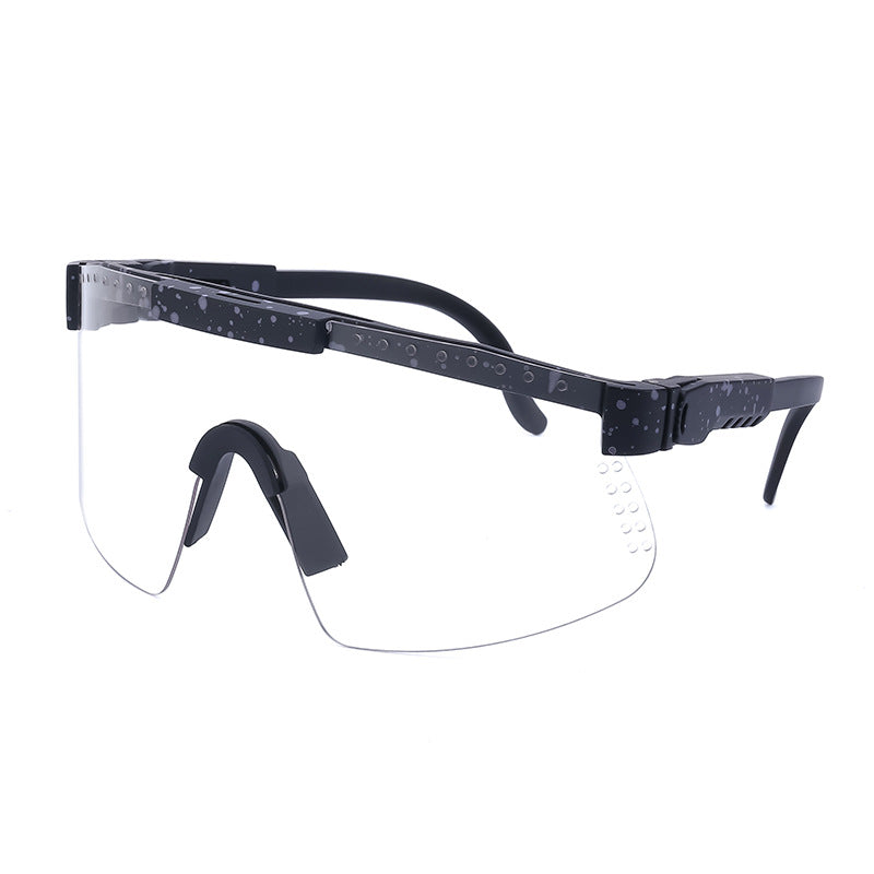 European and American Colorful Sunglasses Outdoor Cycling Windproof Sunglasses Men and Women One-piece Lens Sports Anti-ultraviolet Glasses