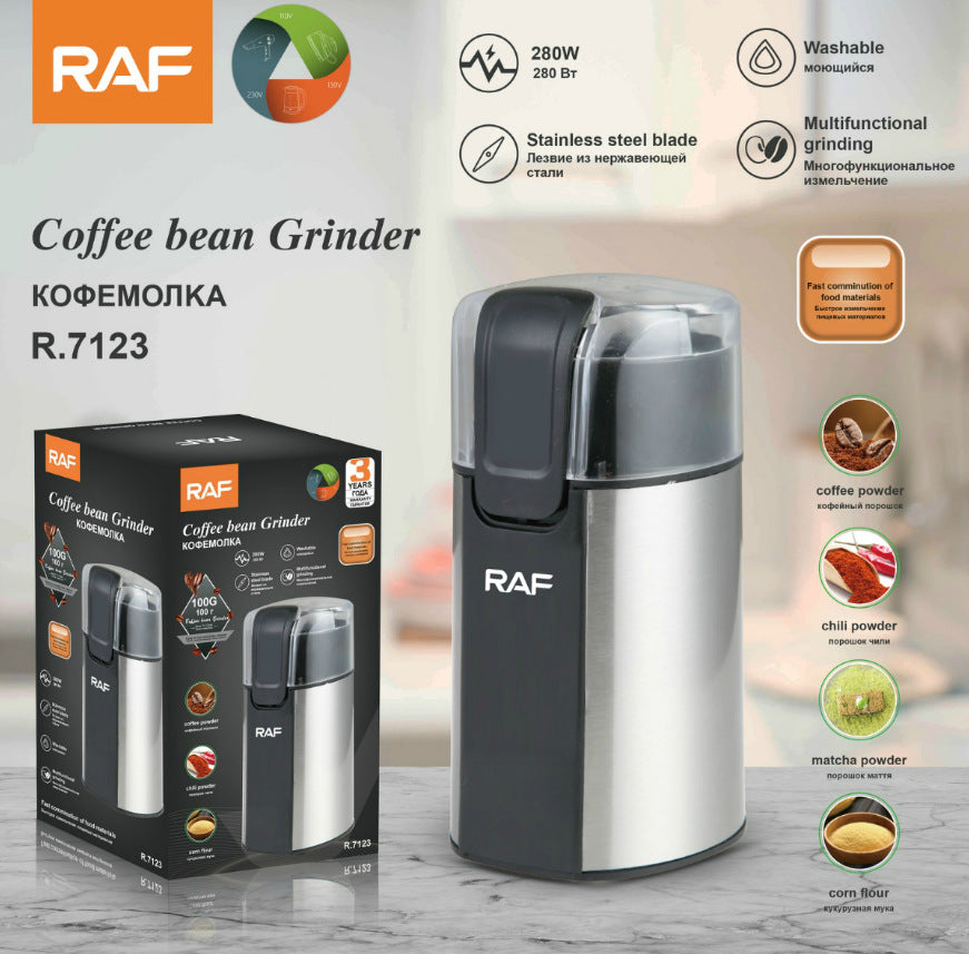 RAF European Standard Export Lightweight Coffee Grinder Household Fully Automatic Coffee Bean Grinder Dry Grinder