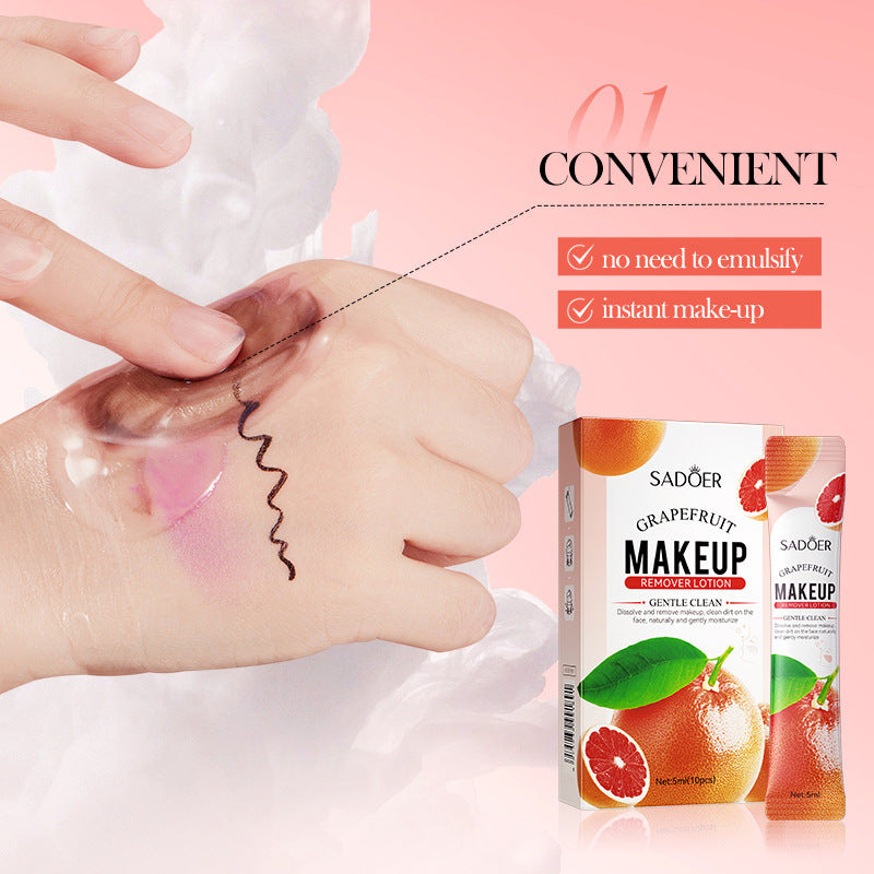 Cross-border Grapefruit Makeup Remover5mlx10pcs Refreshing Gentle Cleansing Care Clean Makeup Remover Export Manufacturer Wholesale