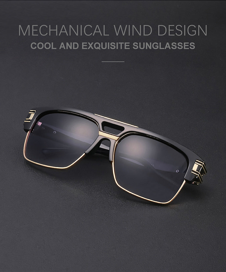 Glasses for Men Driving Special European and American Large Frame Sunglasses Men's High-end Sense Retro Trend Sunscreen Sunshade Full Frame Sunglasses