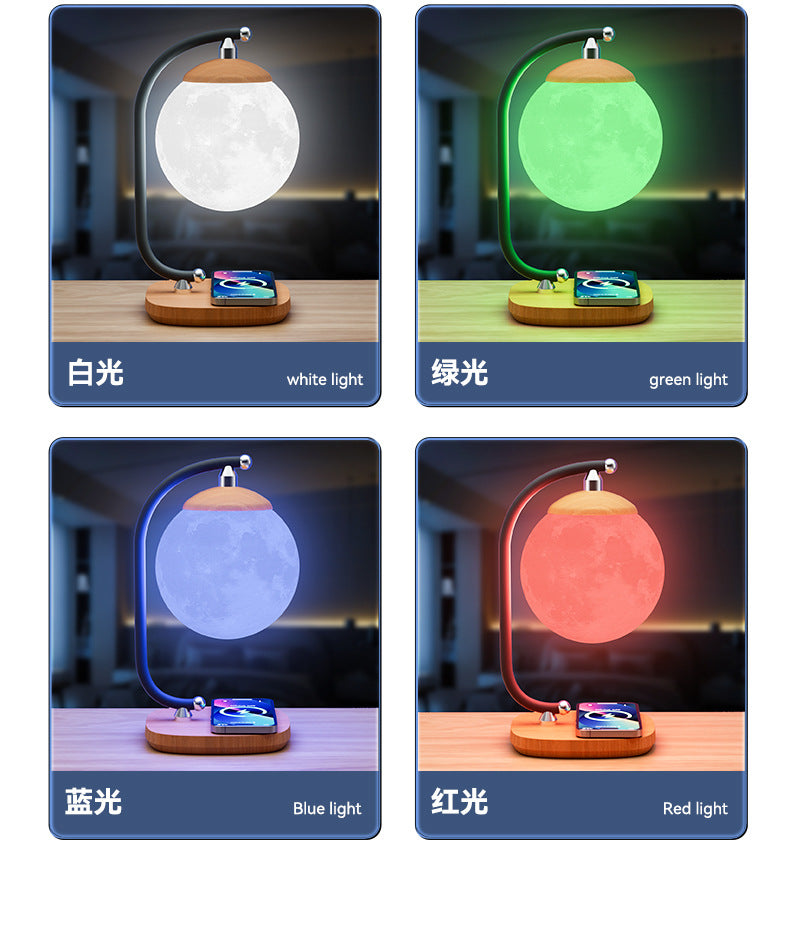 15w Wireless Charging Study Table Lamp Bedroom Bedside Sleep Eye Protection Night Light Outdoor Camping Atmosphere Light