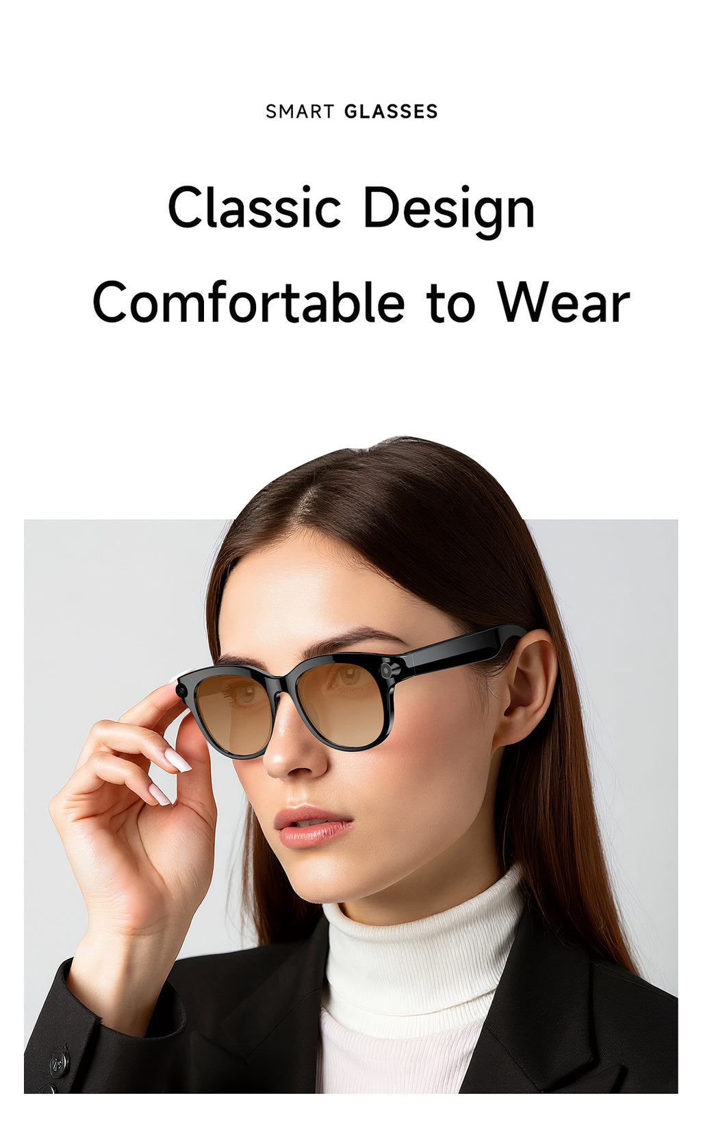 M89Smart Glasses200100 Megapixel Camera with Image Stabilization720P Video Recording WiFi6Transmission AI Simultaneous interpretation