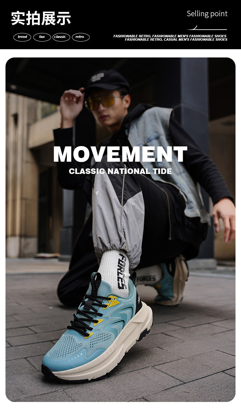 Men's Shoes New2025Mesh Breathable Running Shoes Anti-Slip Shock Absorption Lightweight Soft Sole Sports Shoes Manufacturer Wholesale