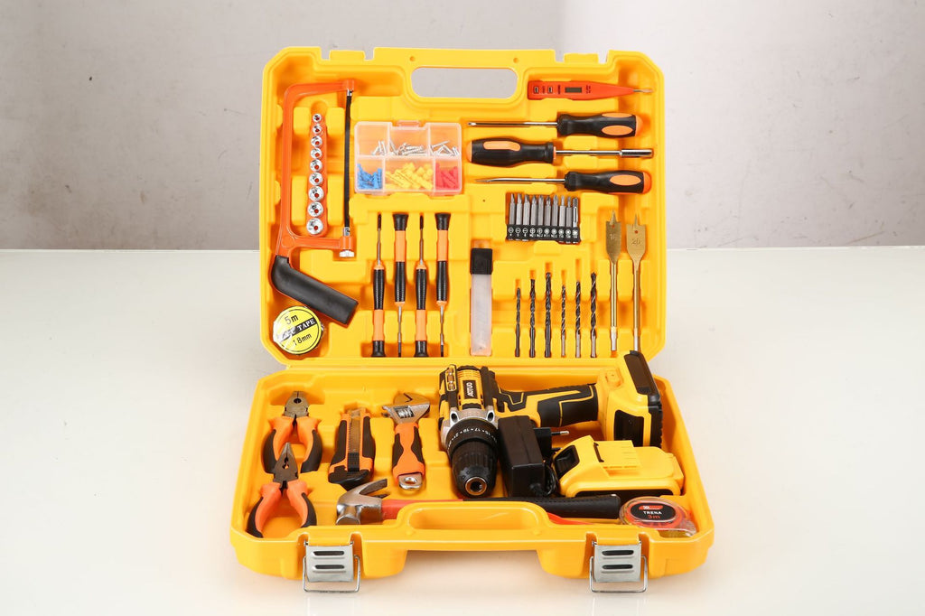 Multi-Function Pistol Drill Lithium Electric Impact Hand Drill Screwdriver Rechargeable Drill Lithium Drill Set
