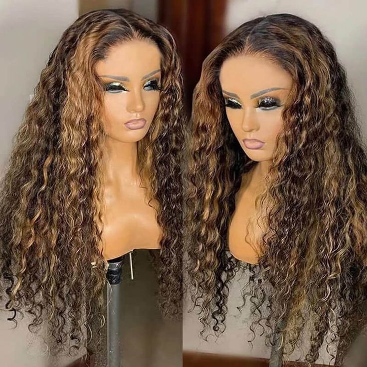 Cross-Border Hot-Selling Forehead Lace Hand-Crocheted Long Curly Wig Hairpiece Lace Front Curly Wig