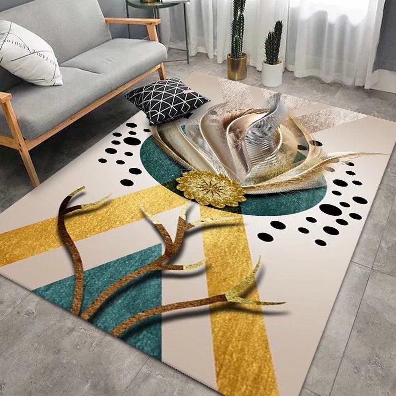 Light Luxury Style Crystal Velvet Carpet Wear-Resistant and Dirt-Resistant Living Room Sofa Coffee Table Carpet Home Cooling and Silent Bedroom Bedside Carpet
