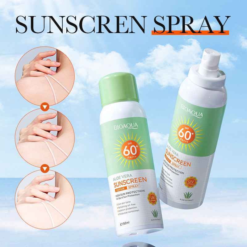 foreign trade BIOAOUA Aloe Vera Sunscreen Sunscreen Isolation Refreshing Three-in-One Sunscreen Spray Wholesale