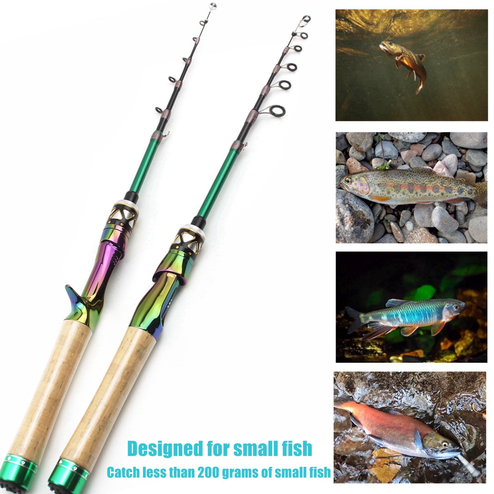 E-commerce Portable Telescopic Lure Rod Set Straight Handle Gun Handle Fishing Gear Combo FBA Overseas Warehouse Fishing Gear