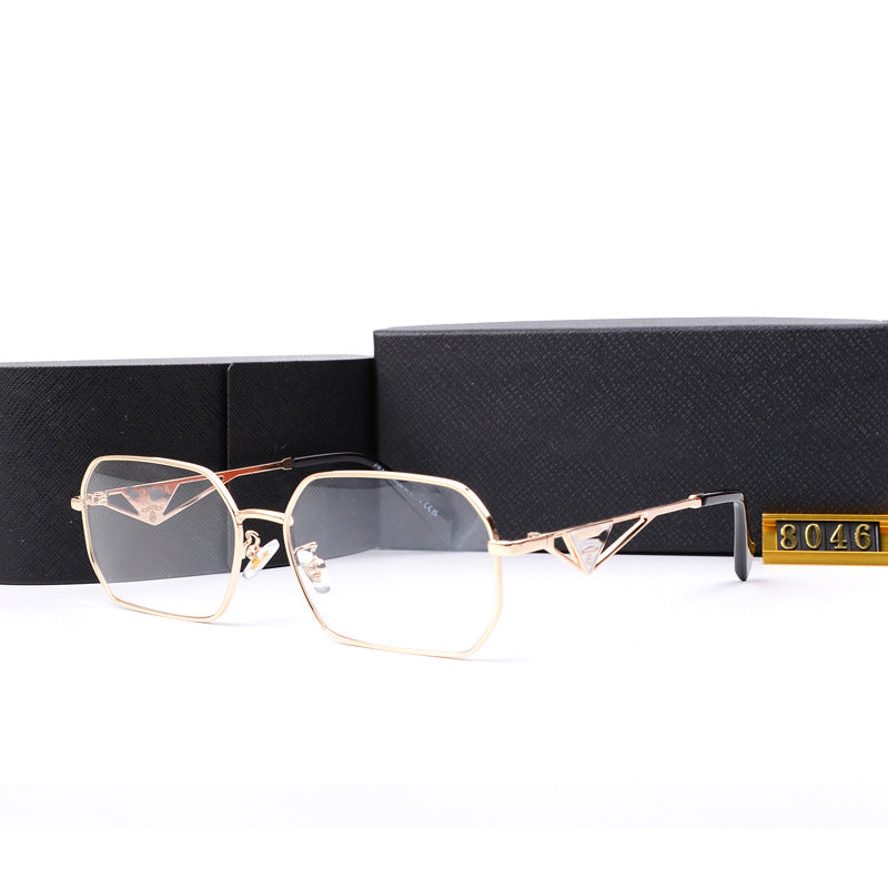 New Metal Sunglasses for Men and Women Classic Elegant Versatile Sunglasses Travel UV Protection Double Bridge Sunglasses Hot