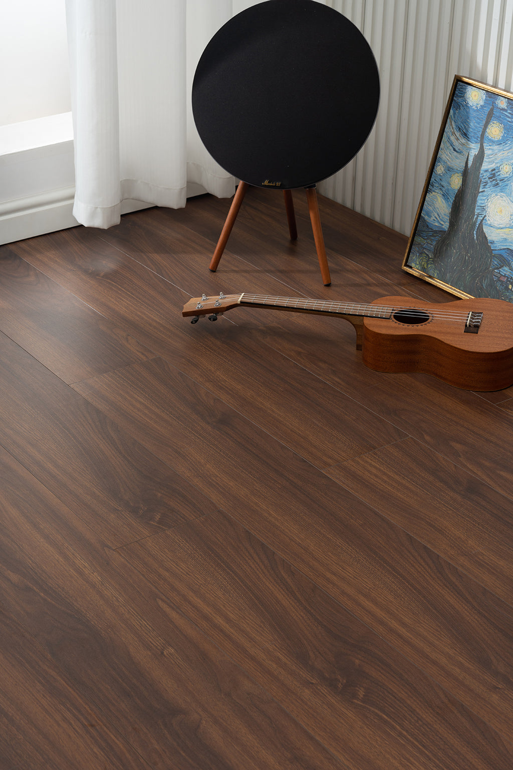 JX805 Diamond Coating Full Birch Multi-layer Core Black Walnut Grain Clicklock Engineered Flooring