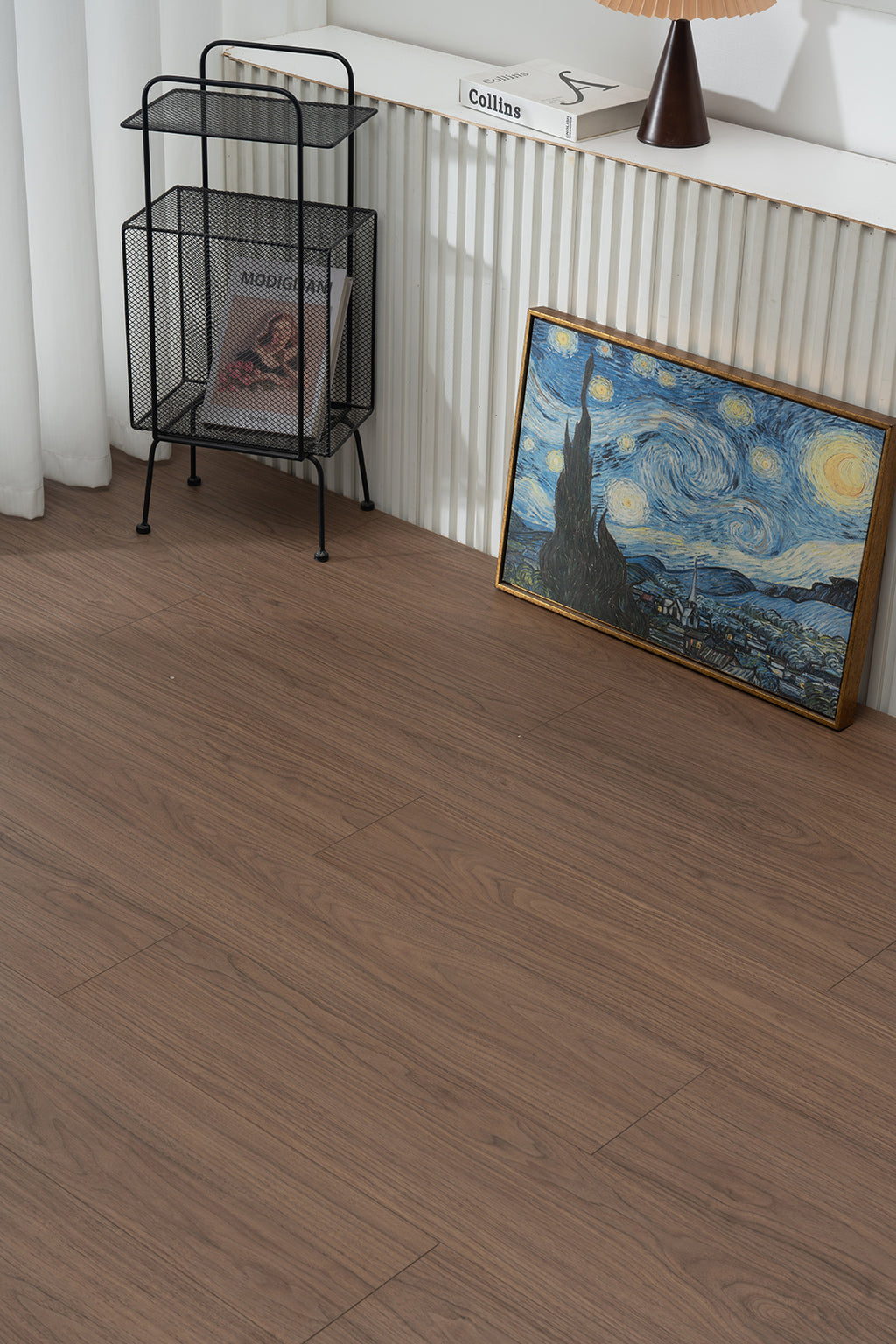JX8101 Diamond Coating Full Birch Multi-layer Core Black Walnut Grain  Clicklock Engineered Flooring
