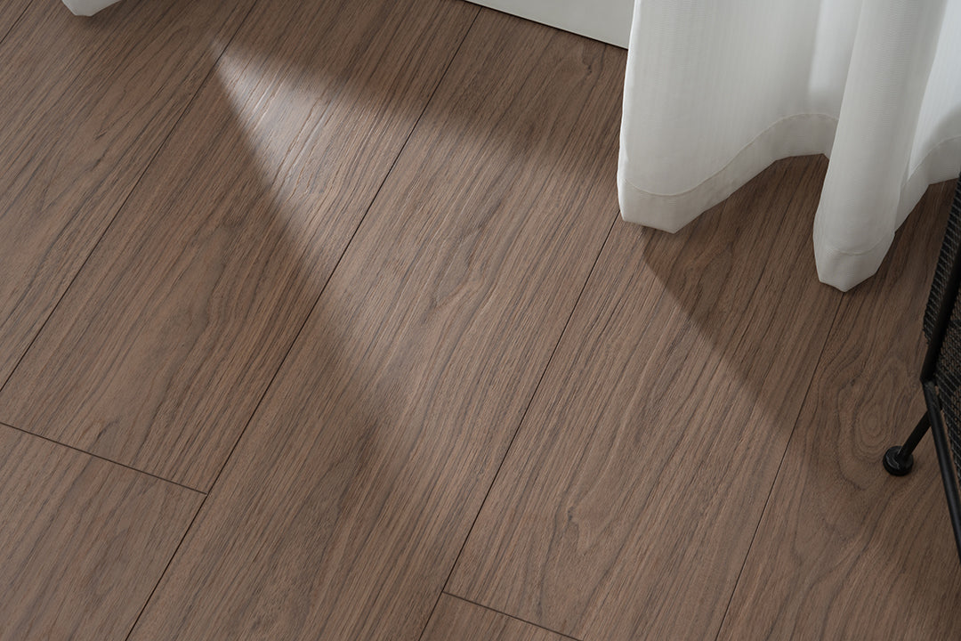 JX8101 Diamond Coating Full Birch Multi-layer Core Black Walnut Grain  Clicklock Engineered Flooring