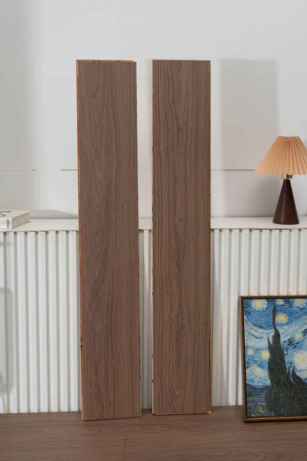 JX8101 Diamond Coating Full Birch Multi-layer Core Black Walnut Grain  Clicklock Engineered Flooring