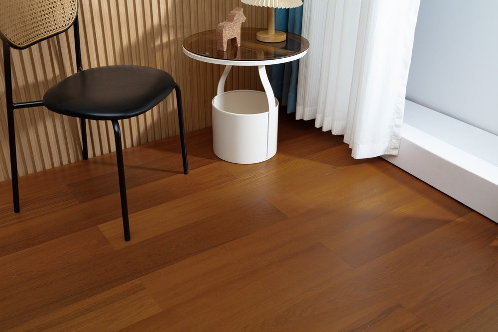 SK 1209 Full Birch Multi-layer Core Solid Wood Teak Veneer 1.2mm Skid-resistant Lock Joint Engineered Flooring