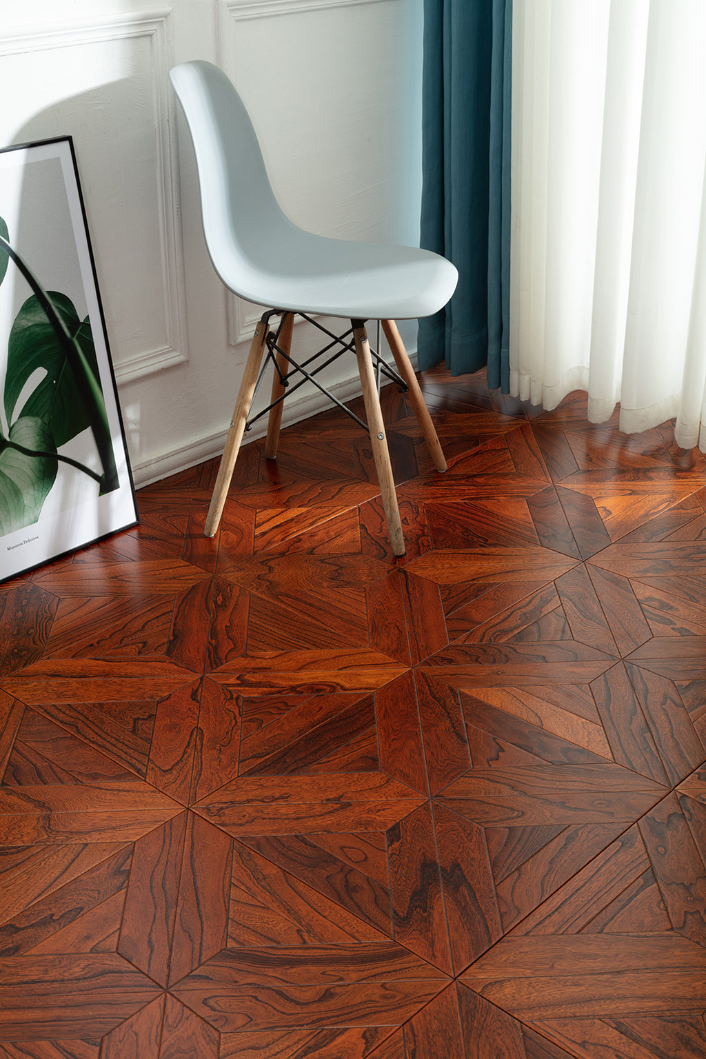 9101 Art Parquet Full Birch Multi-layer Core Solid Wood  Veneer  Skid-resistant Flush Joint Engineered Flooring