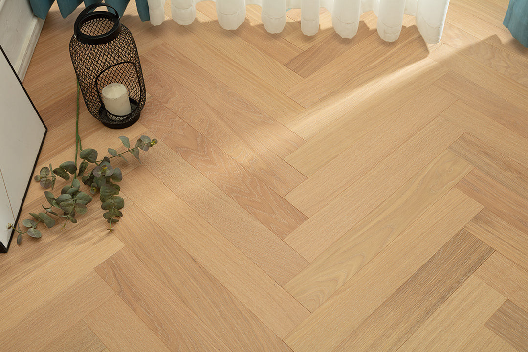 9206 Herringbone Art Parquet  Full Birch Multi-layer Core Solid Wood Oak Veneer Brushed Clickblock Joint Engineered Flooring