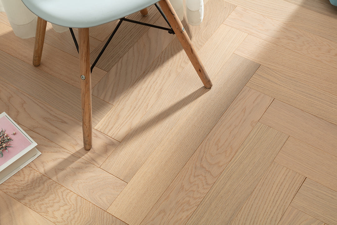 9207 Herringbone Art Parquet  Full Birch Multi-layer Core Solid Wood Oak Veneer Brushed Clickblock Joint Engineered Flooring