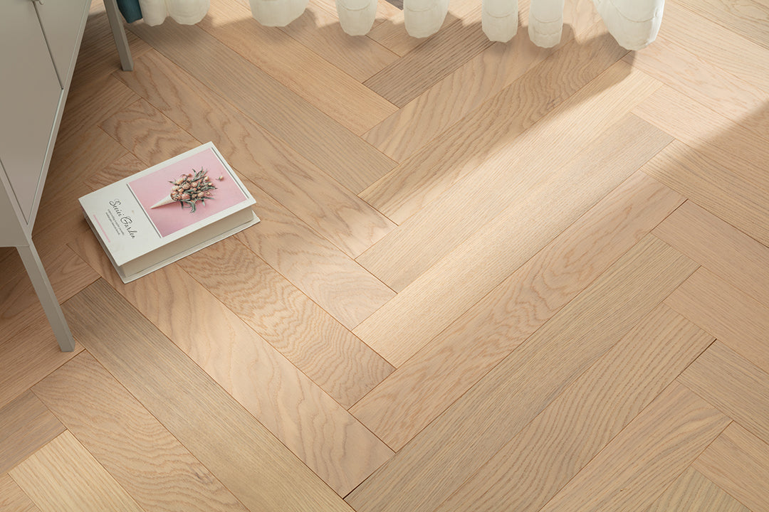 9207 Herringbone Art Parquet  Full Birch Multi-layer Core Solid Wood Oak Veneer Brushed Clickblock Joint Engineered Flooring