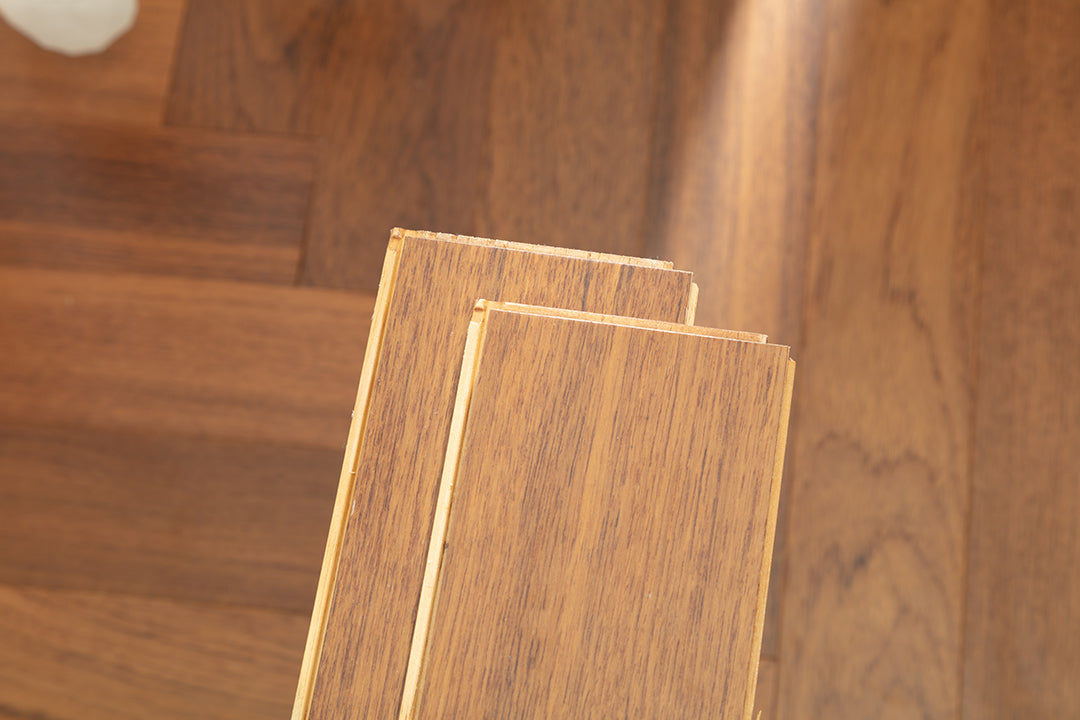 9217 Herringbone Art Parquet Full Birch Multi-layer Core Solid Wood Teak Veneer Brushed Clickblock Joint Engineered Flooring