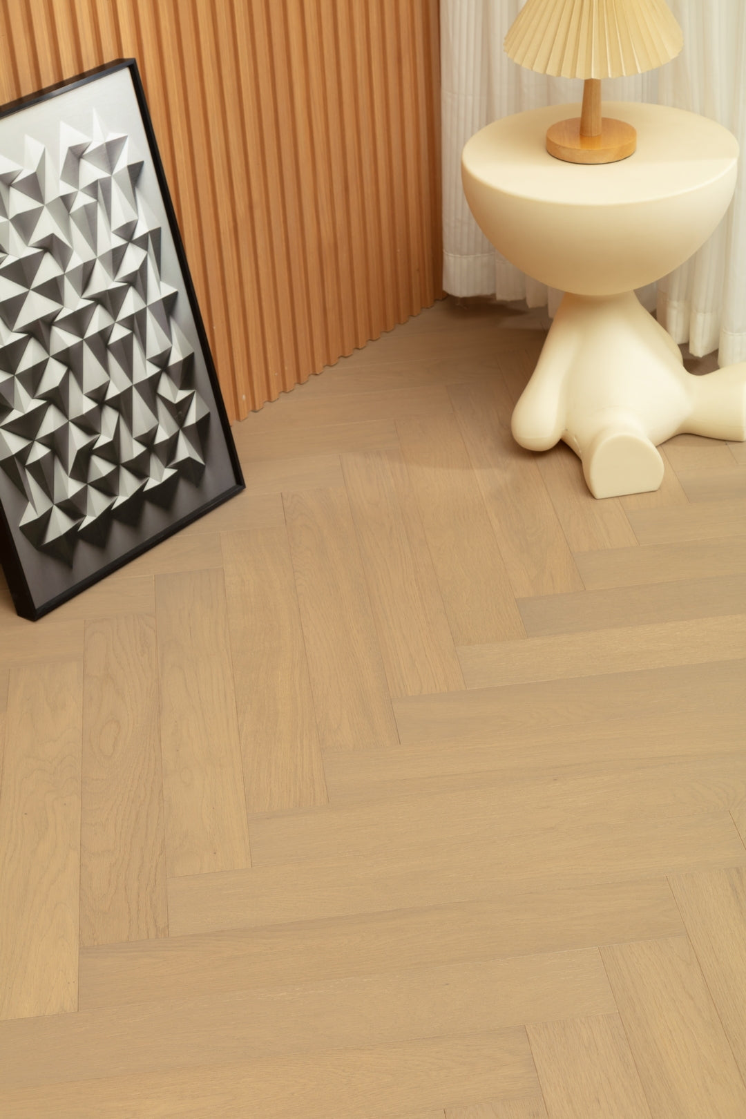 9230 Herringbone Art Parquet Full Birch Multi-layer Core Solid Wood Oak Veneer Brushed Clickblock Joint Engineered Flooring