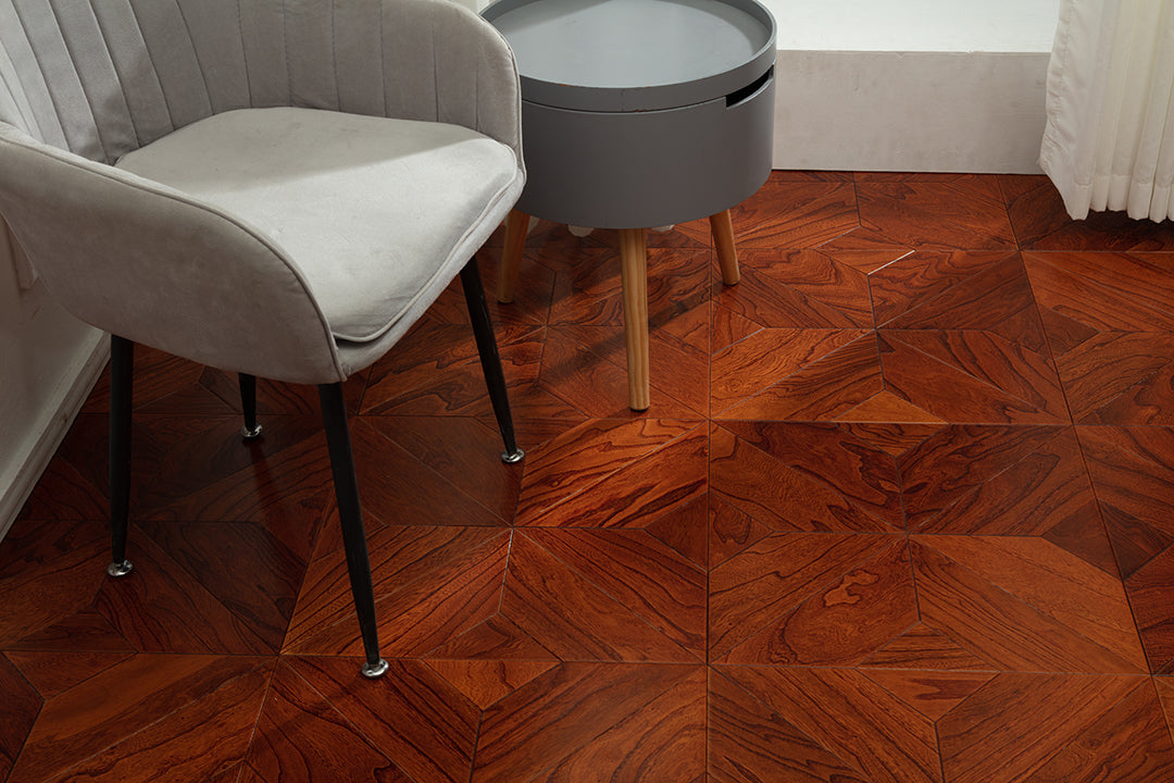 9102 Art Parquet Full Birch Multi-layer Core Solid Wood  Veneer  Skid-resistant Flush Joint Engineered Flooring
