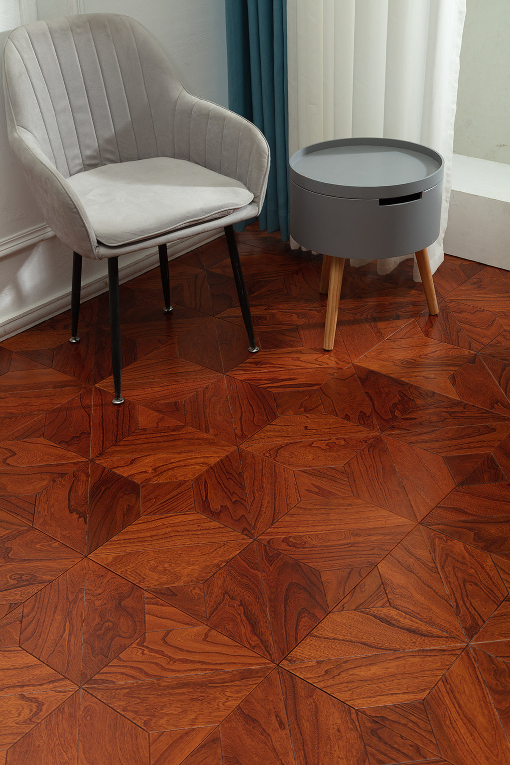 9102 Art Parquet Full Birch Multi-layer Core Solid Wood  Veneer  Skid-resistant Flush Joint Engineered Flooring
