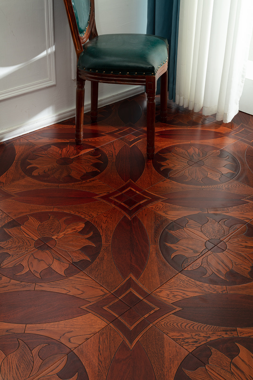9109 Art Parquet Full Birch Multi-layer Core Solid Wood  Veneer  Skid-resistant Flush Joint Engineered Flooring