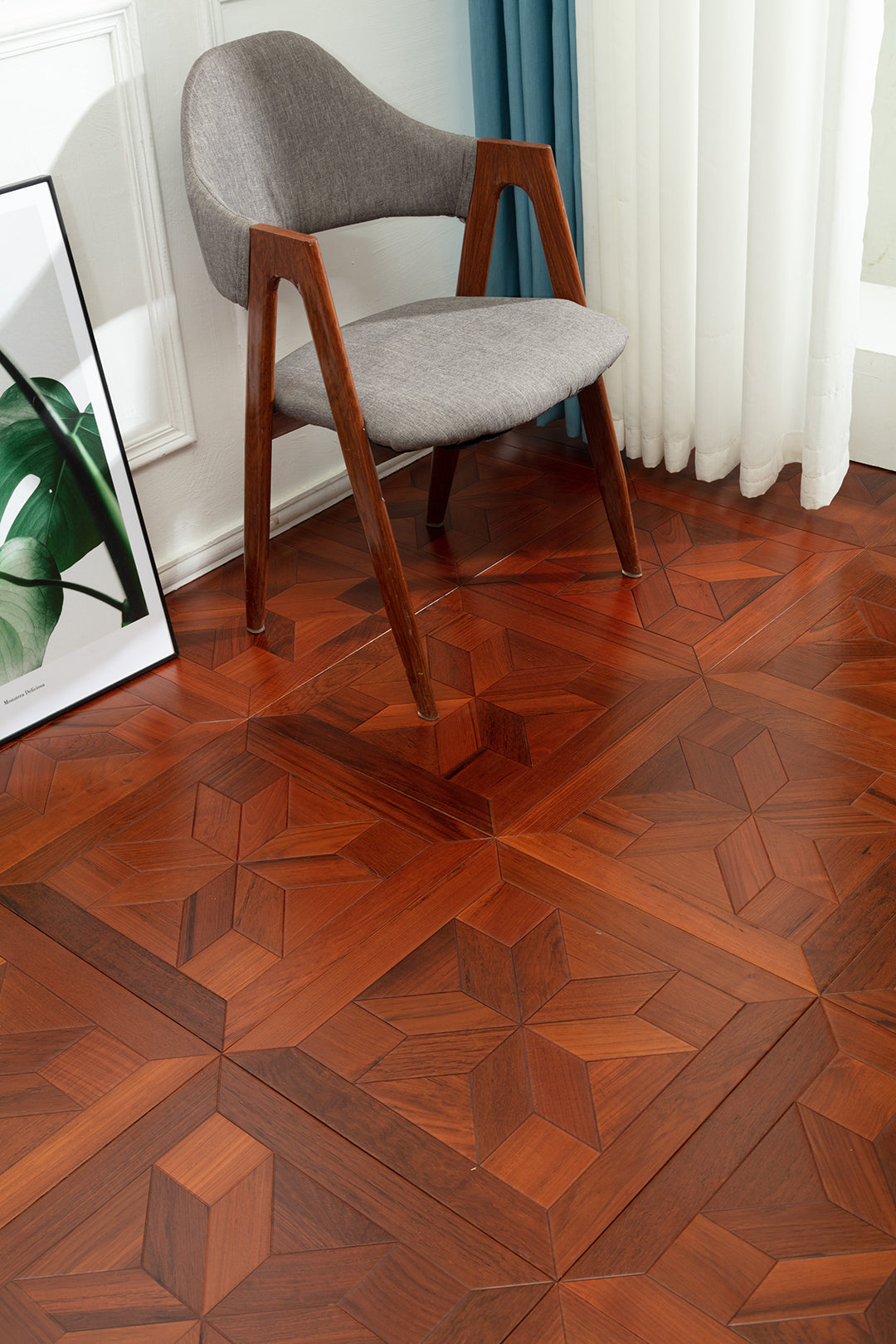 9110 Art Parquet Full Birch Multi-layer Core Solid Wood  Veneer  Skid-resistant Flush Joint Engineered Flooring