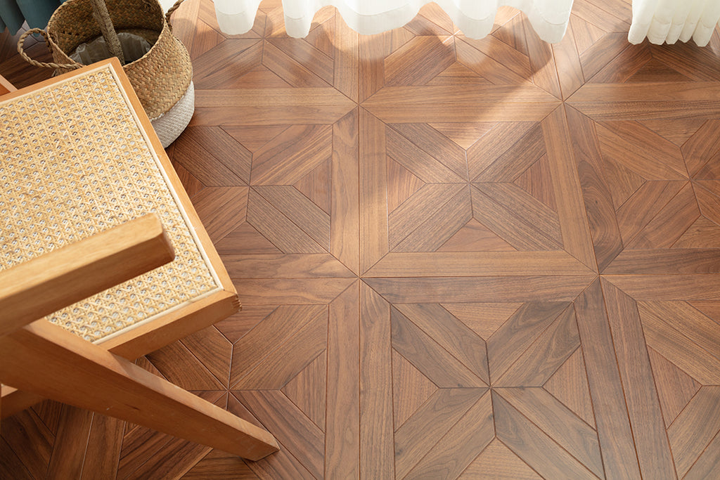 9150 Art Parquet Full Birch Multi-layer Core Solid Wood Veneer Skid-resistant Flush Joint Engineered Flooring