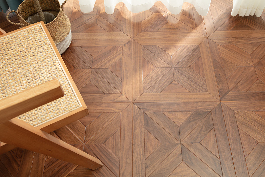 9150 Art Parquet Full Birch Multi-layer Core Solid Wood Veneer Skid-resistant Flush Joint Engineered Flooring